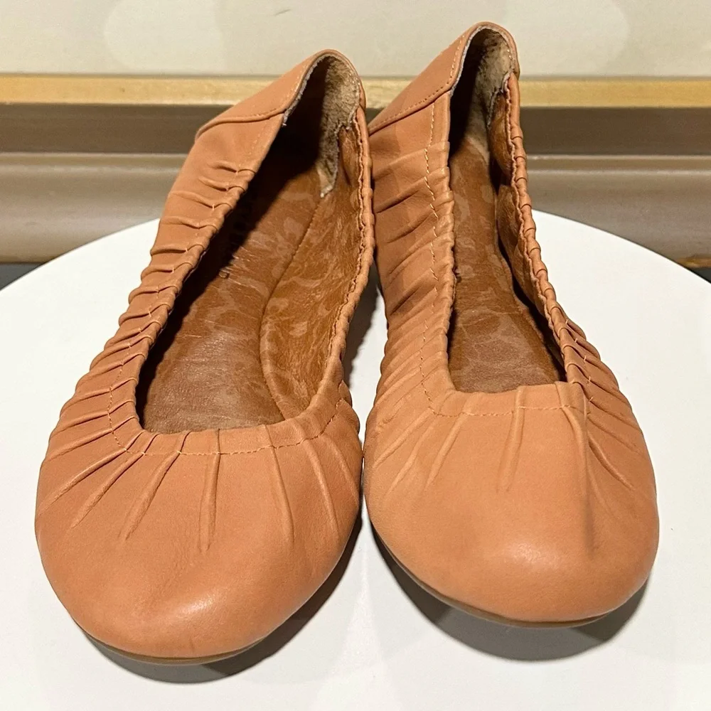 🌸LUCKY BRAND🌸 Erla Ballet Flat Orange Leather Flexible Flats Size: 7M - Picture 6 of 10